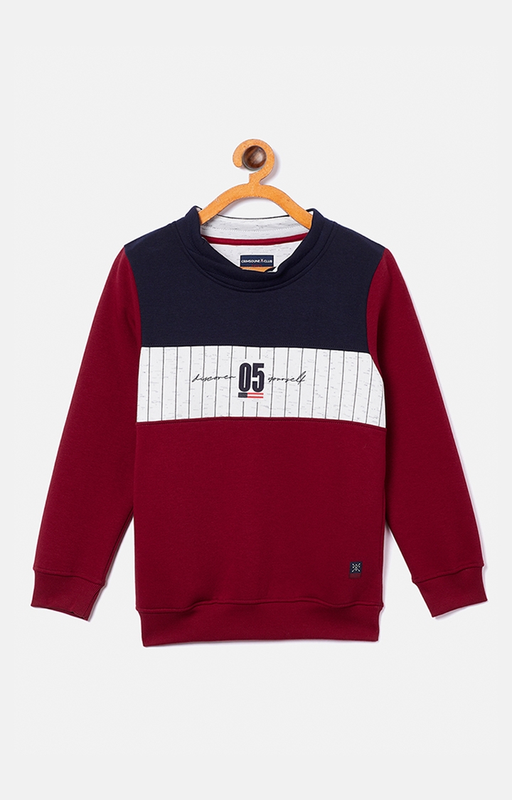 Crimsoune Club | Red Colourblock Sweatshirts 0