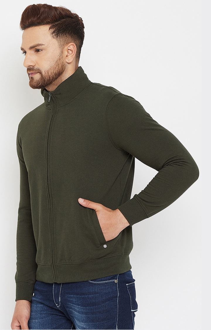Crimsoune Club | Green Solid Sweatshirts 3
