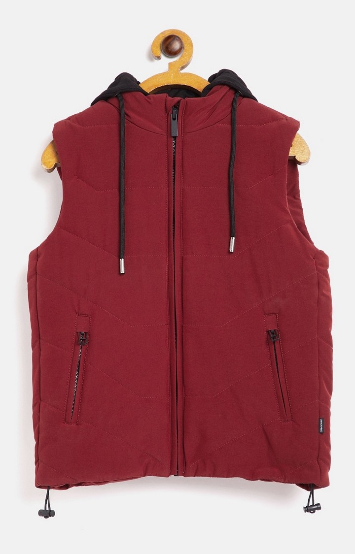 Red Solid Western Jacket