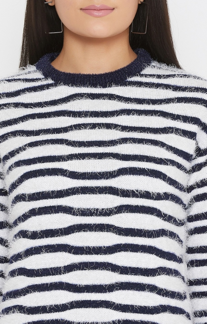 Crimsoune Club | White Striped Sweaters 6
