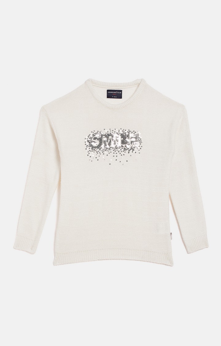 White Embellished Sweaters