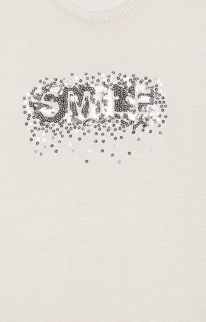 White Embellished Sweaters