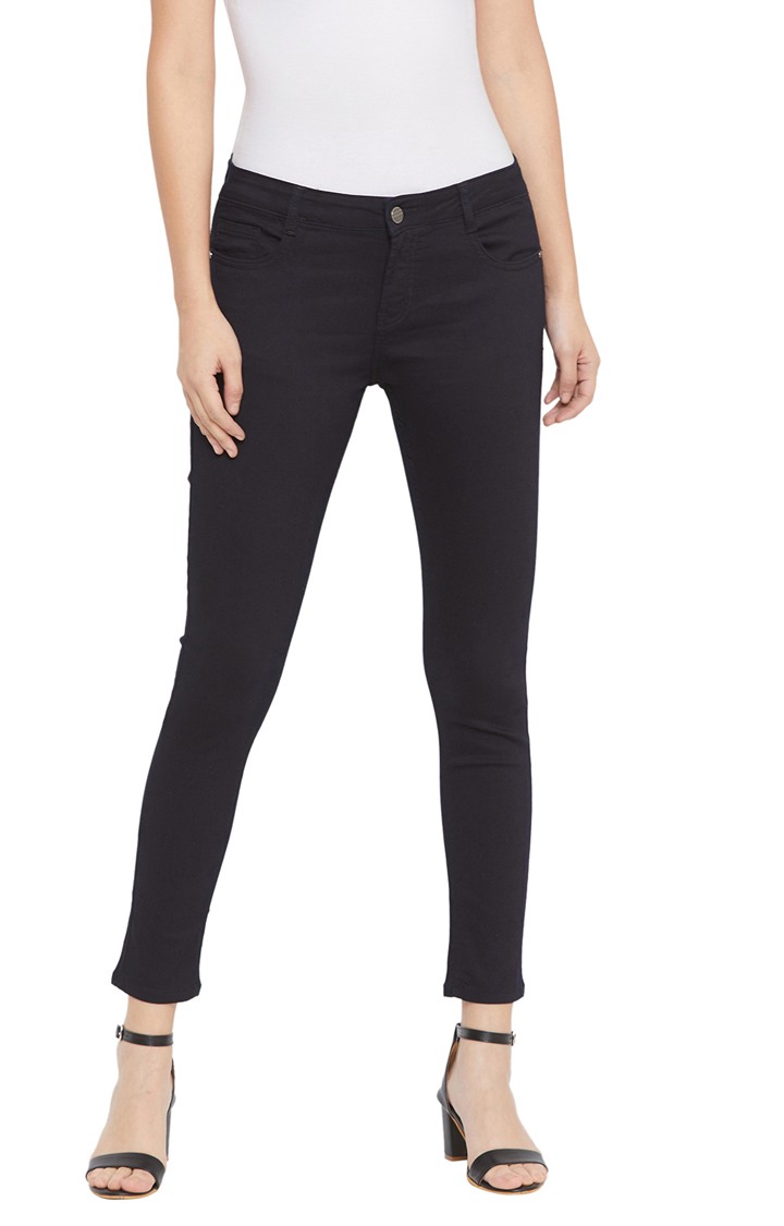 Navy Blue Solid Jeans