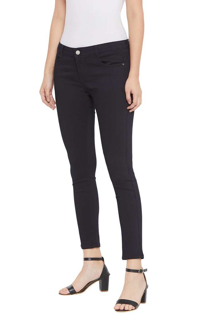 Navy Blue Solid Jeans