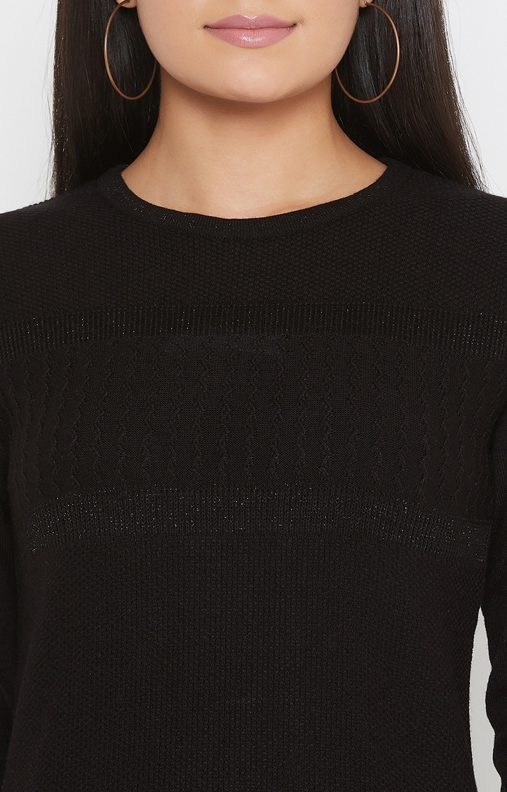 Crimsoune Club | Black Solid Sweaters 6