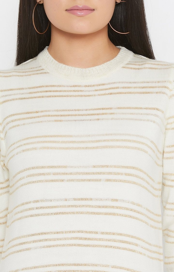 White Striped Sweaters