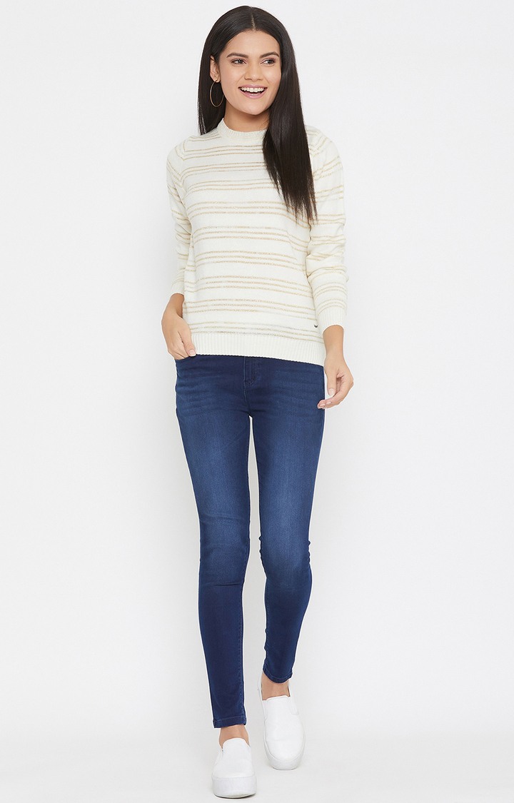 White Striped Sweaters