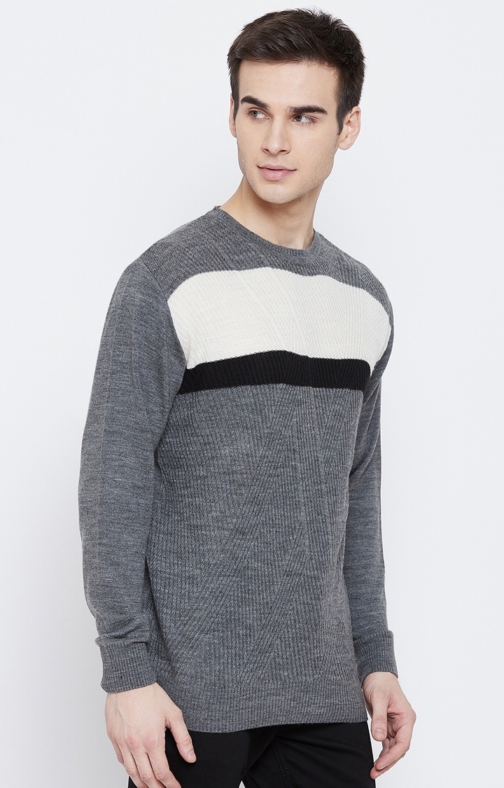 Crimsoune Club | Grey Colourblock Sweaters 4