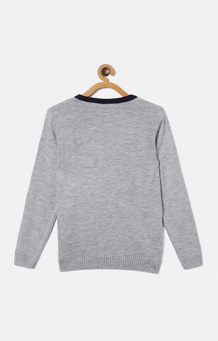 Crimsoune Club | Grey Colourblock Sweaters 1