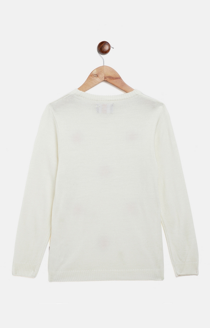 Crimsoune Club | White Embellished Sweaters 1