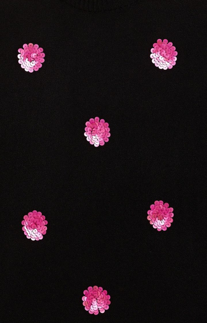 Black Embellished Sweaters