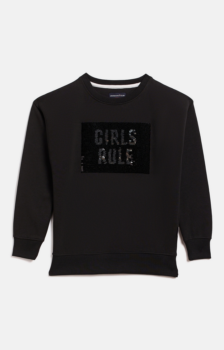 Crimsoune Club | Black Embellished Sweatshirts 0