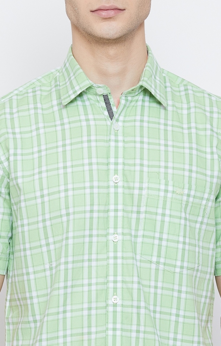 Crimsoune Club | Green Checked Casual Shirt 5