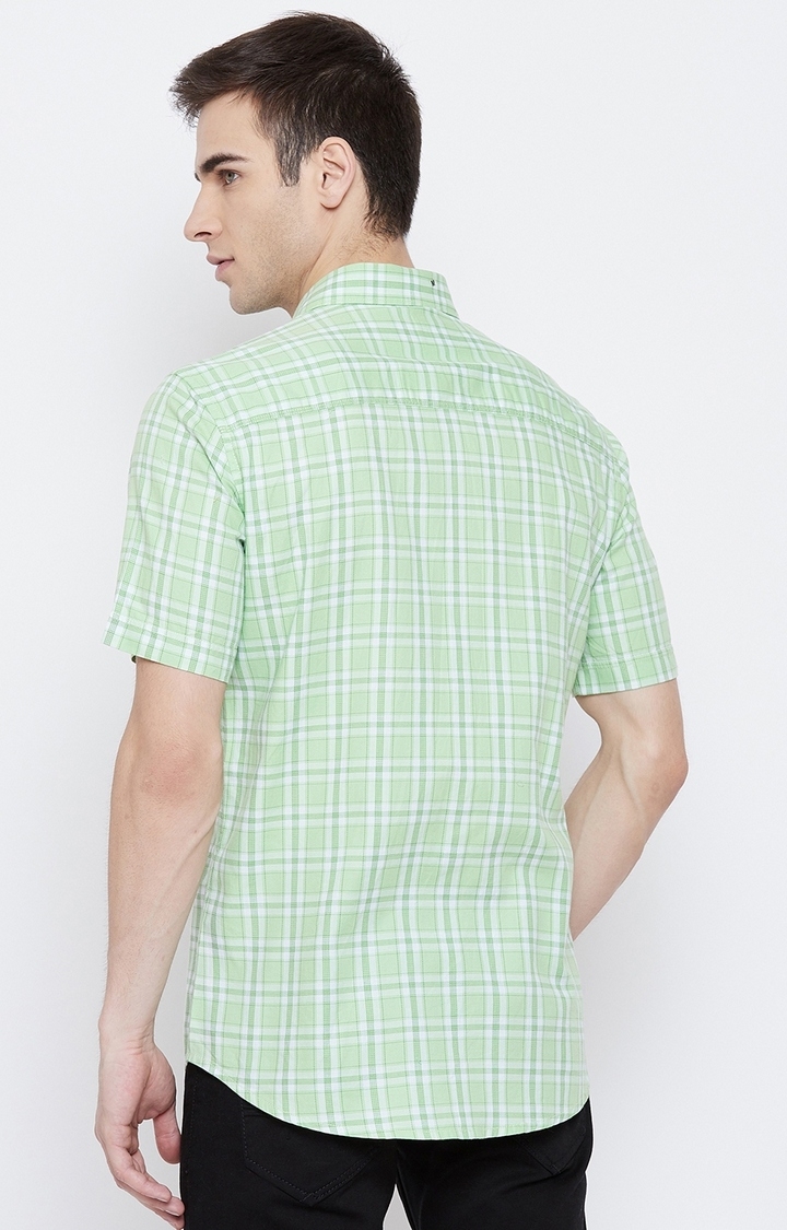 Crimsoune Club | Green Checked Casual Shirt 4