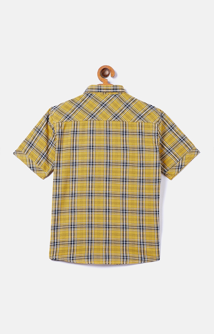 Crimsoune Club | Yellow Checked Casual Shirt 1