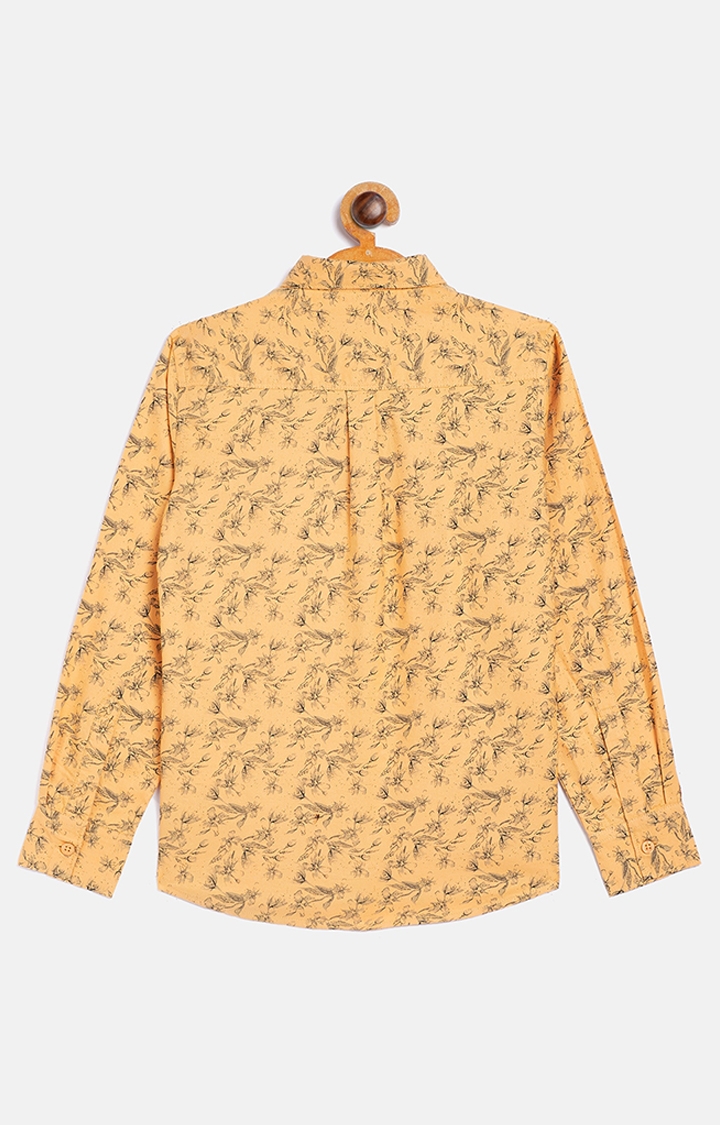 Crimsoune Club | Yellow Printed Casual Shirt 1