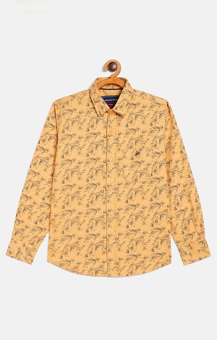 Crimsoune Club | Yellow Printed Casual Shirt 0
