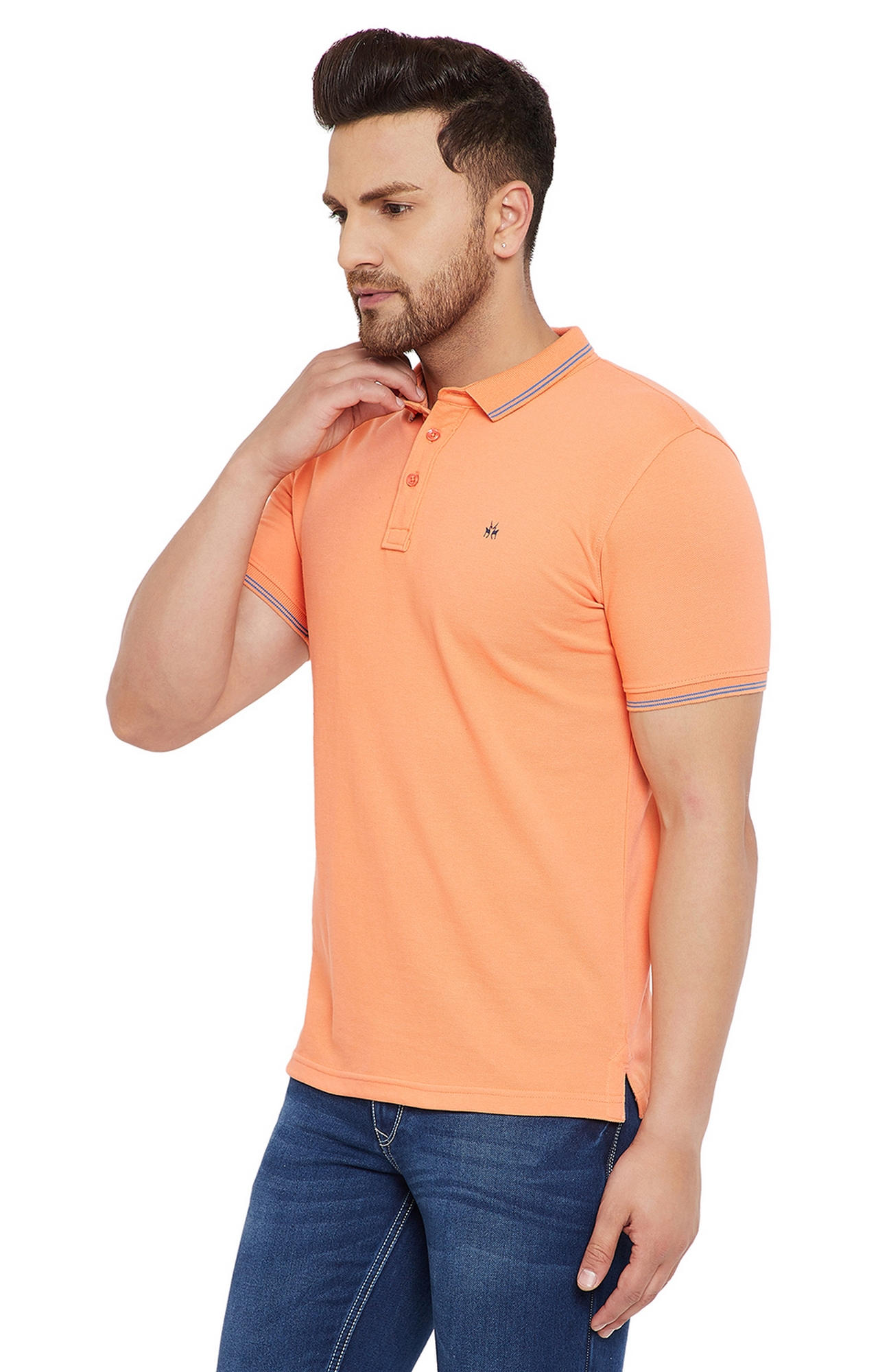Crimsoune Club | Orange Solid T-Shirt 2