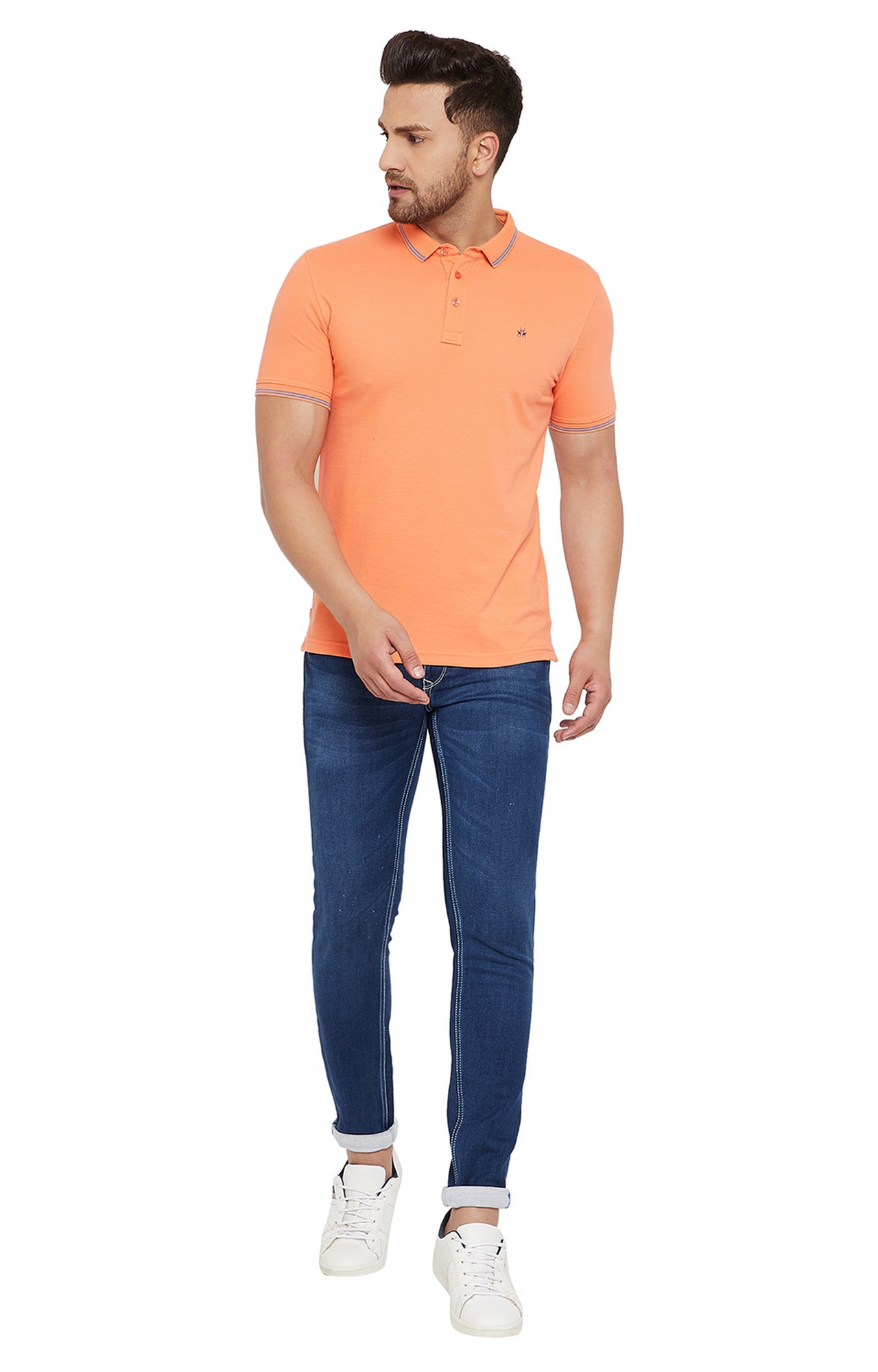 Crimsoune Club | Orange Solid T-Shirt 1