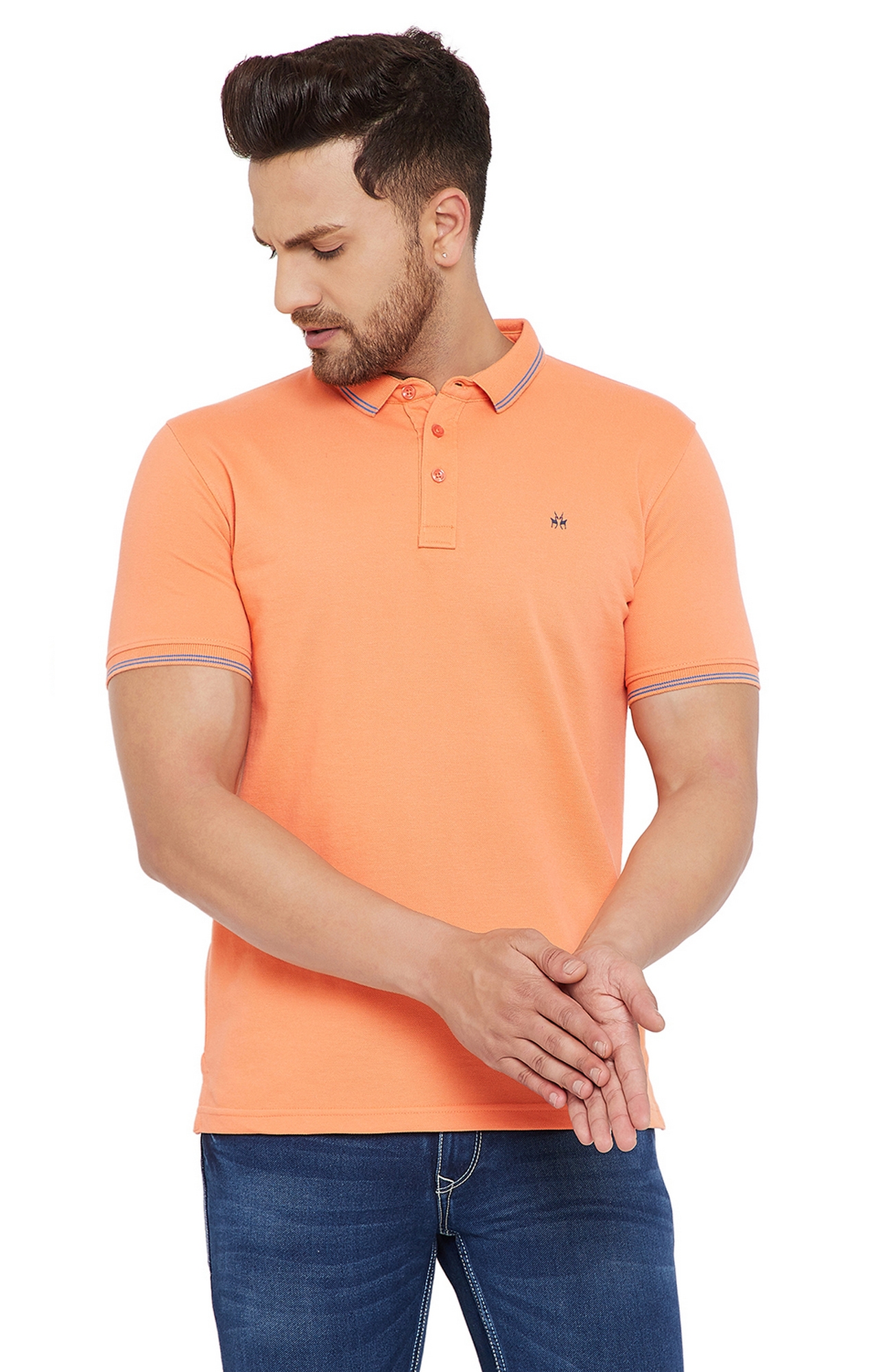 Crimsoune Club | Orange Solid T-Shirt 0
