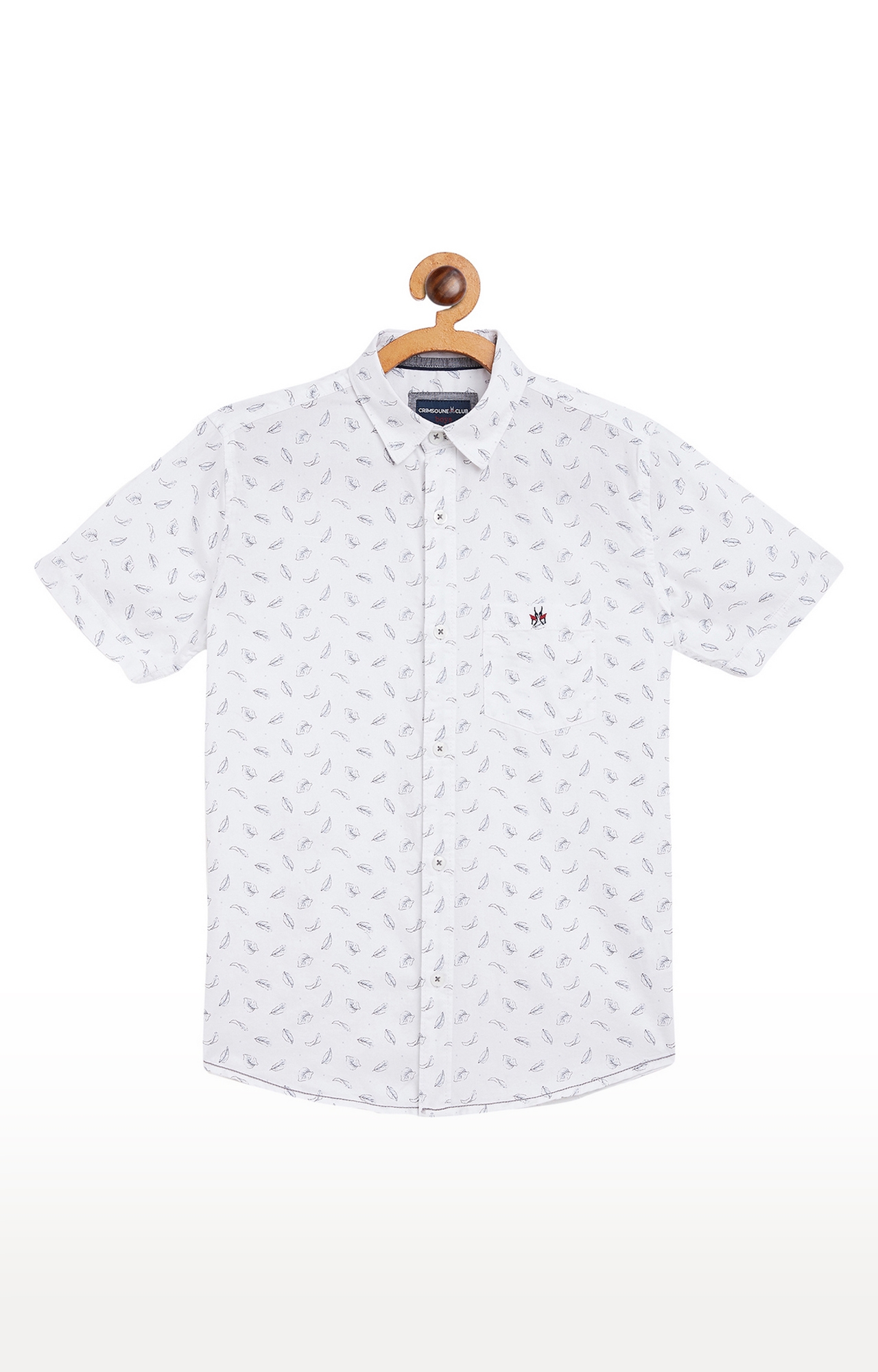 Crimsoune Club | White Printed Casual Shirt 0