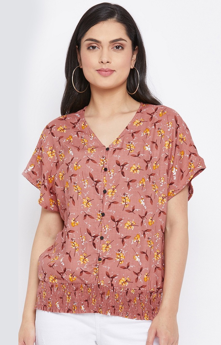 Orange Floral Top