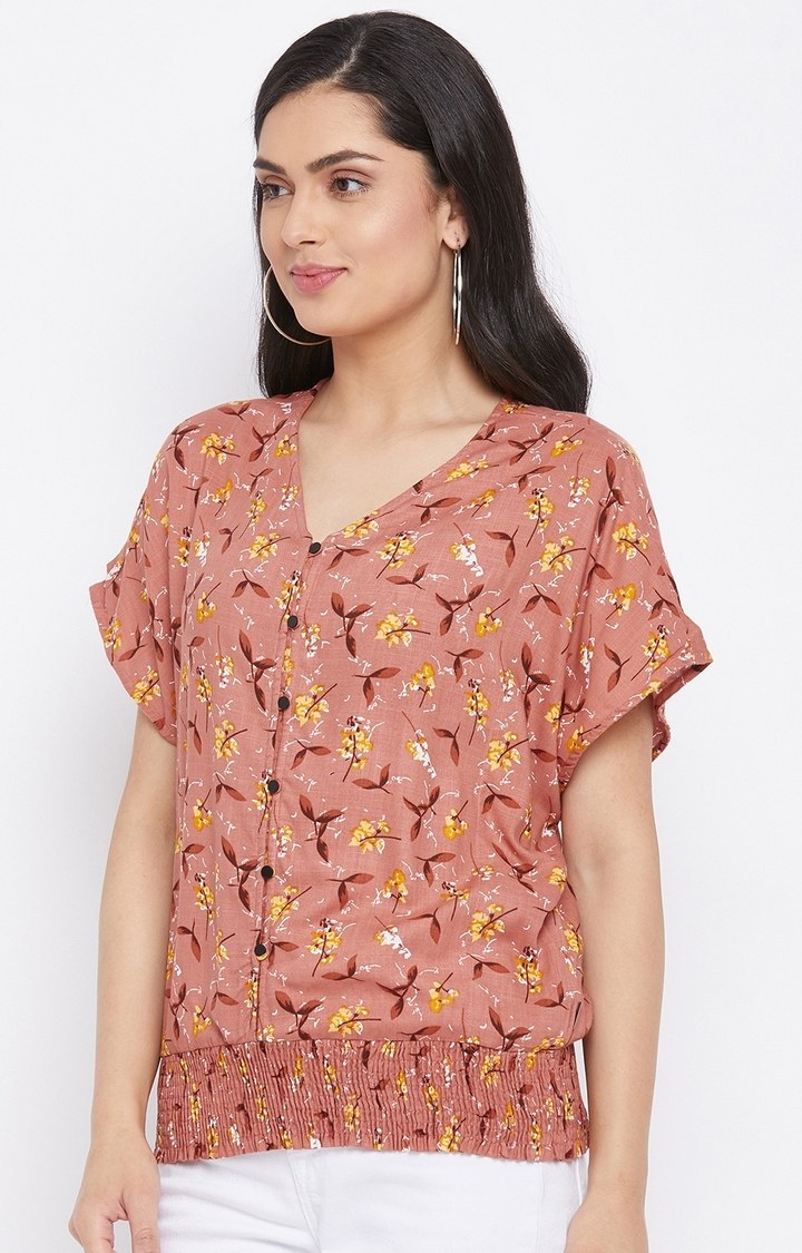 Orange Floral Top