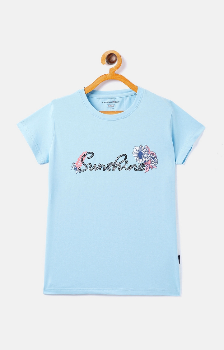 Crimsoune Club | Blue Printed T-Shirt 0