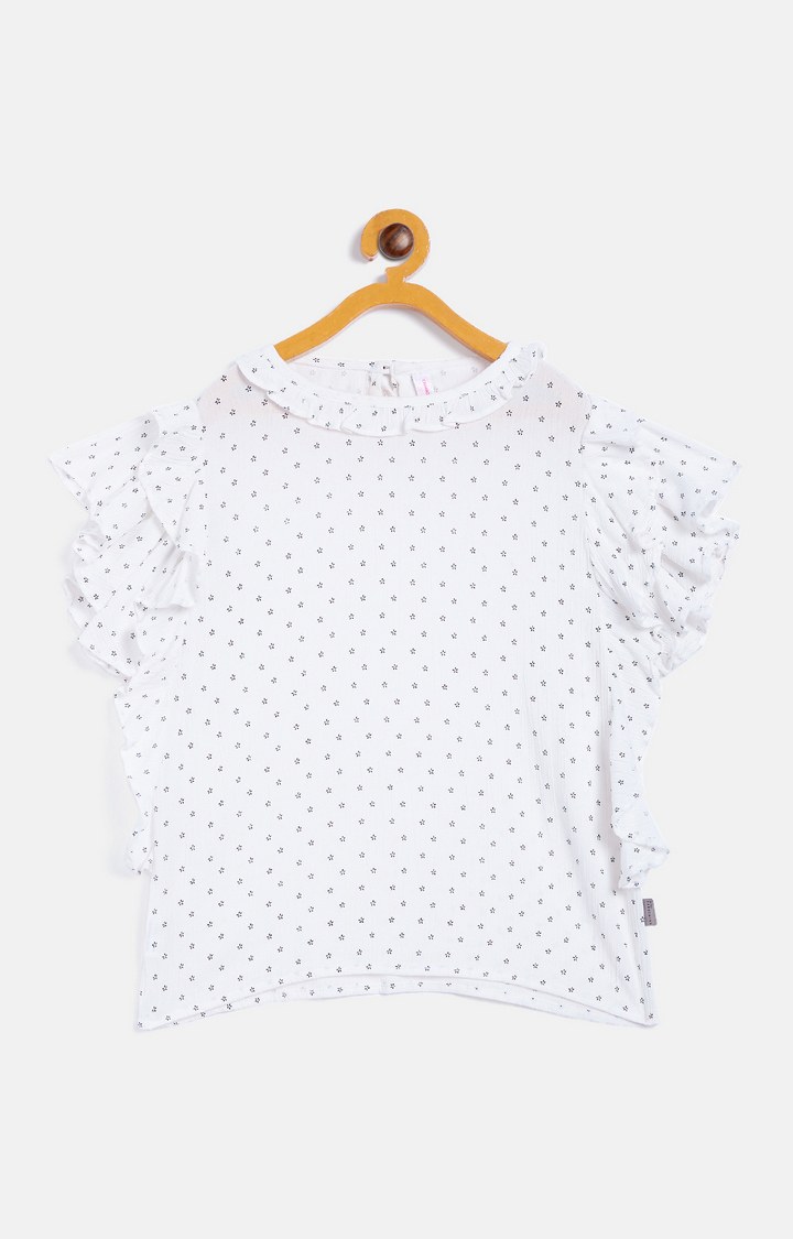 White Printed Top