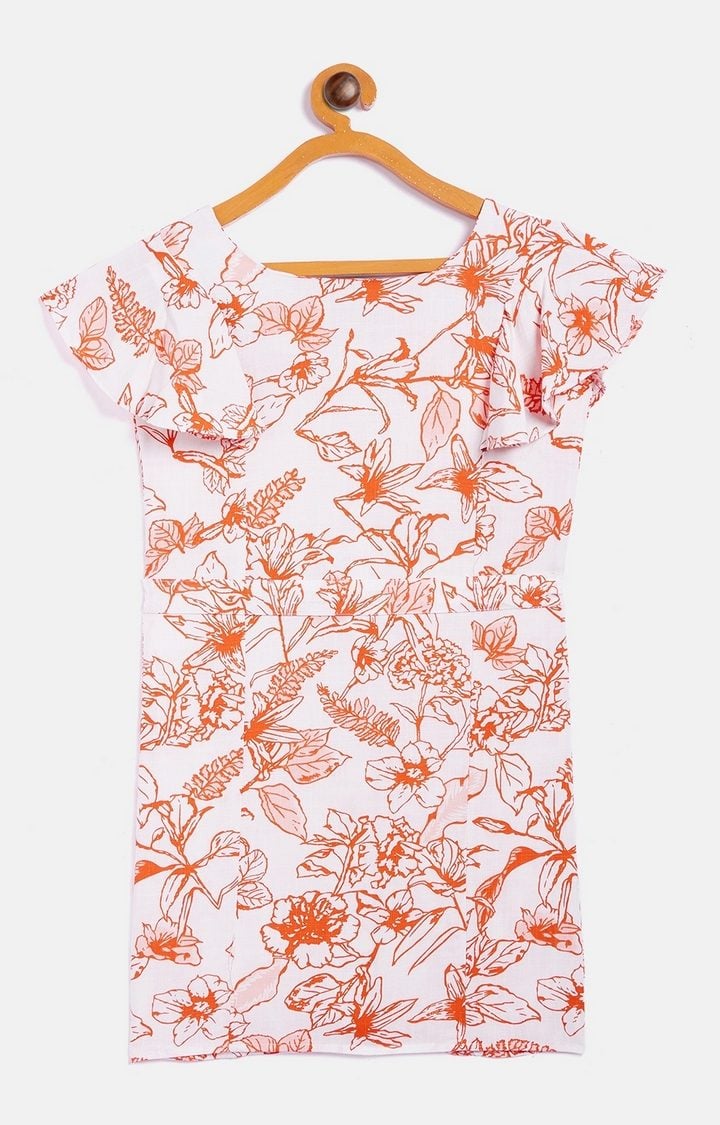 Orange Floral Dress