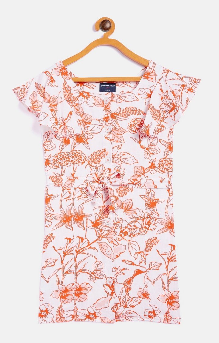 Orange Floral Dress