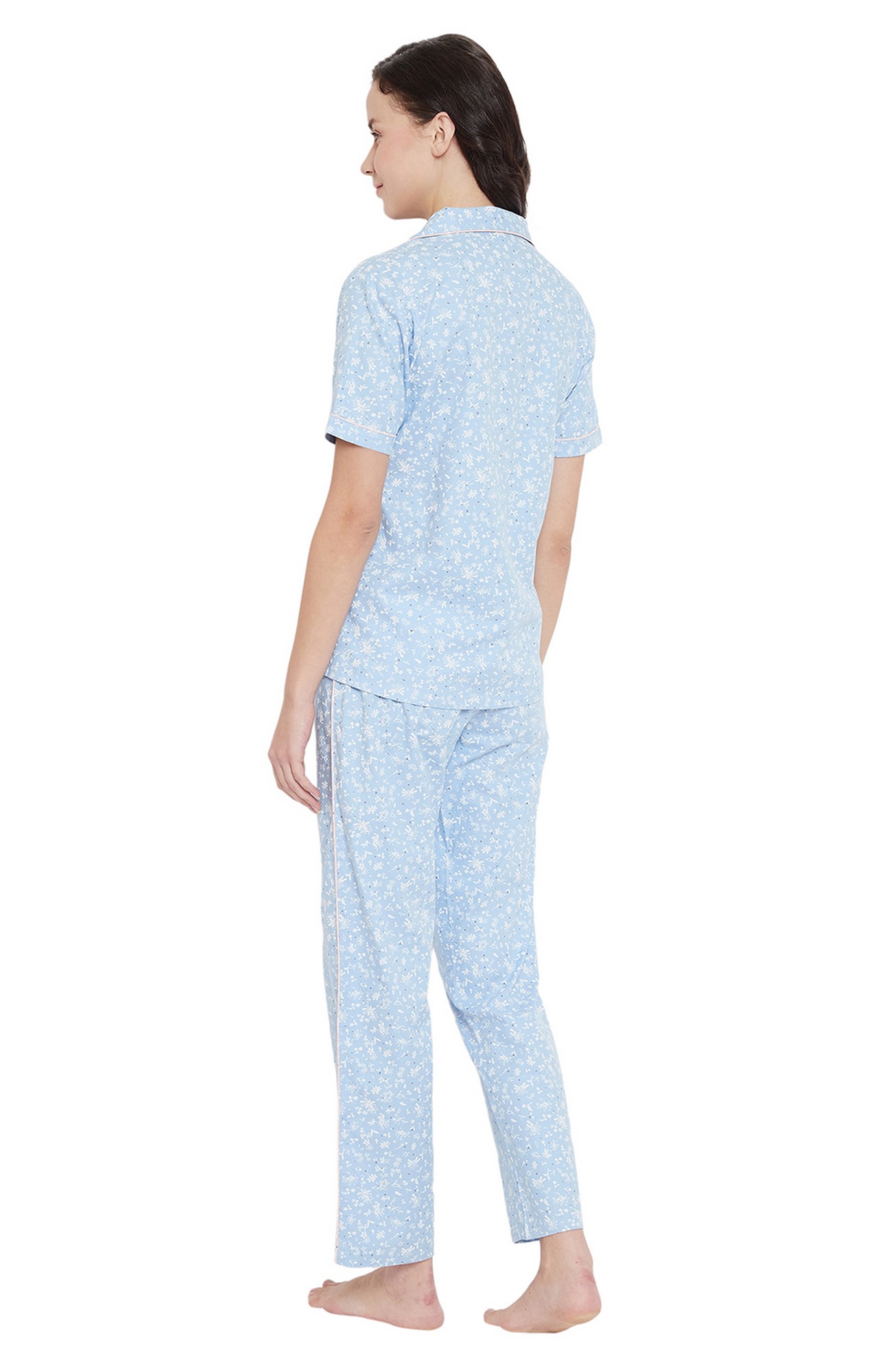 Crimsoune Club Blue Printed Womens Night Suit