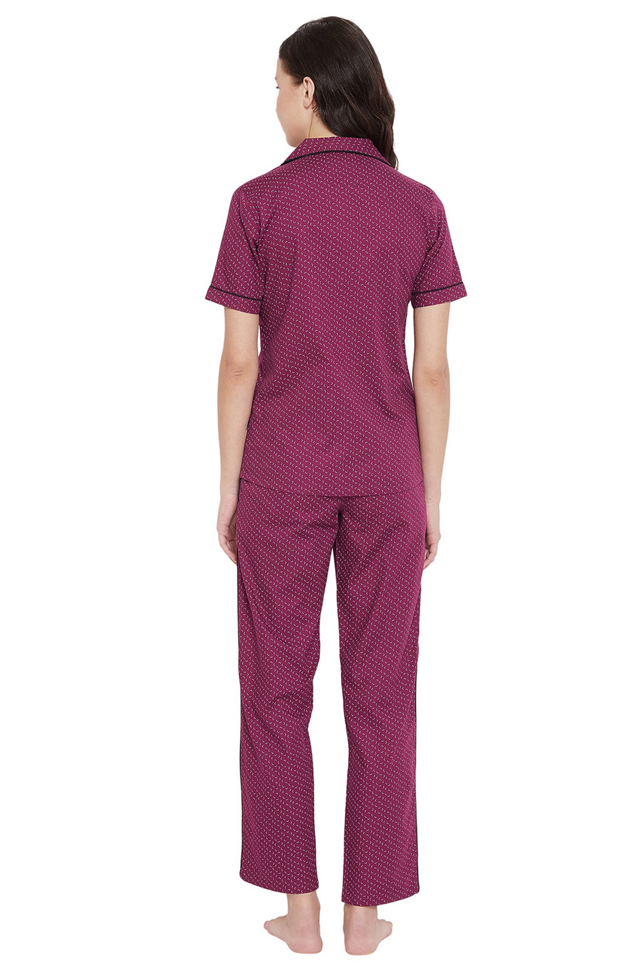 Crimsoune Club Purple Printed Womens Night Suit
