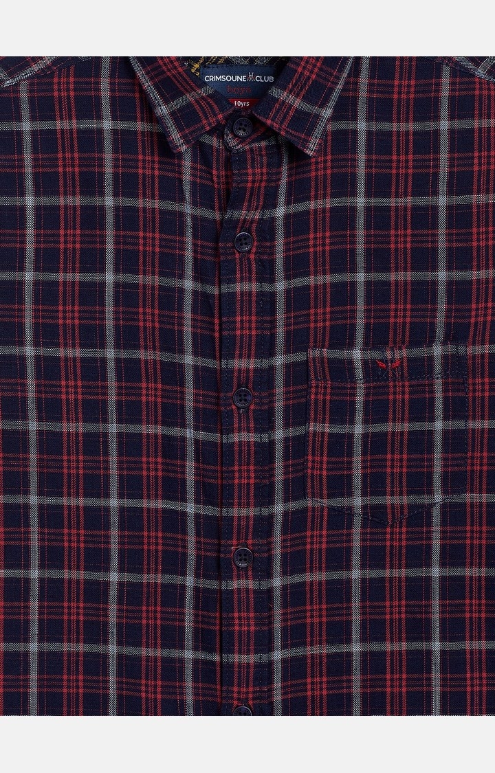 Crimsoune Club | Red Checked Casual Shirt 1