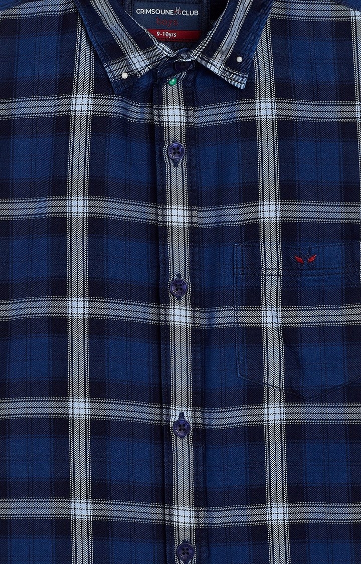 Crimsoune Club | Blue Checked Casual Shirt 2