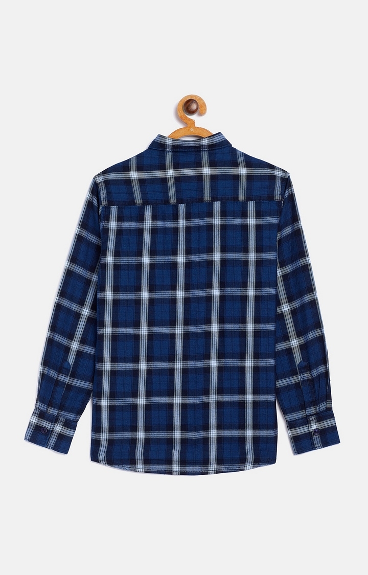 Crimsoune Club | Blue Checked Casual Shirt 1