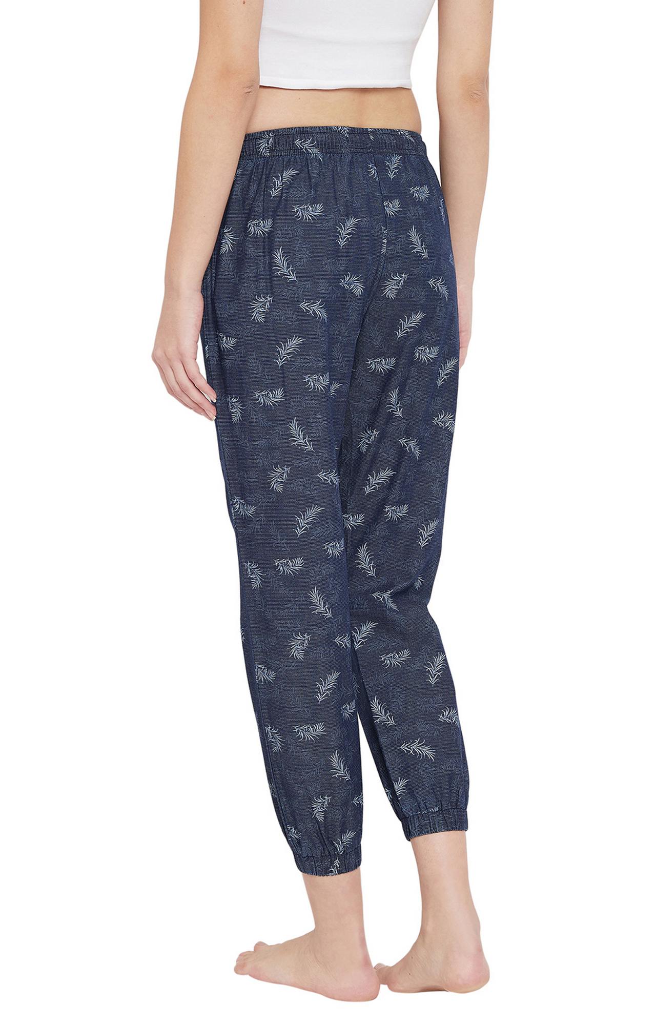 Crimsoune Club Navy Blue Printed Womens Lounge Pant