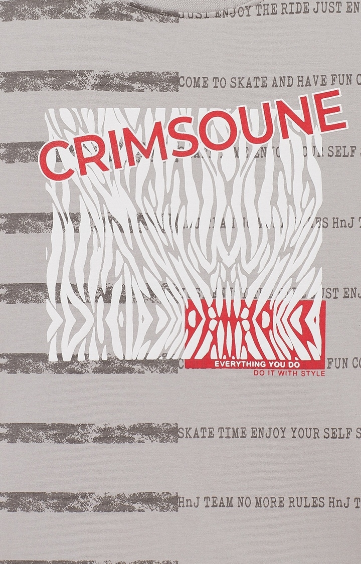 Crimsoune Club | Beige Striped T-Shirt 2