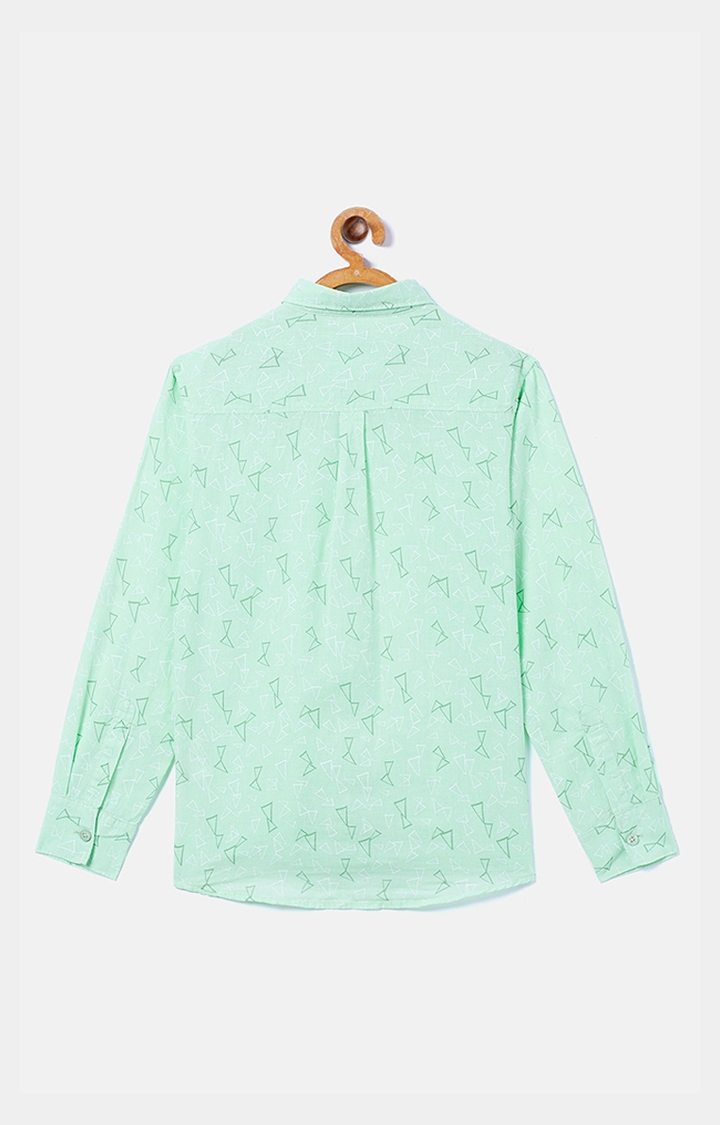 Crimsoune Club | Green Printed Casual Shirt 1