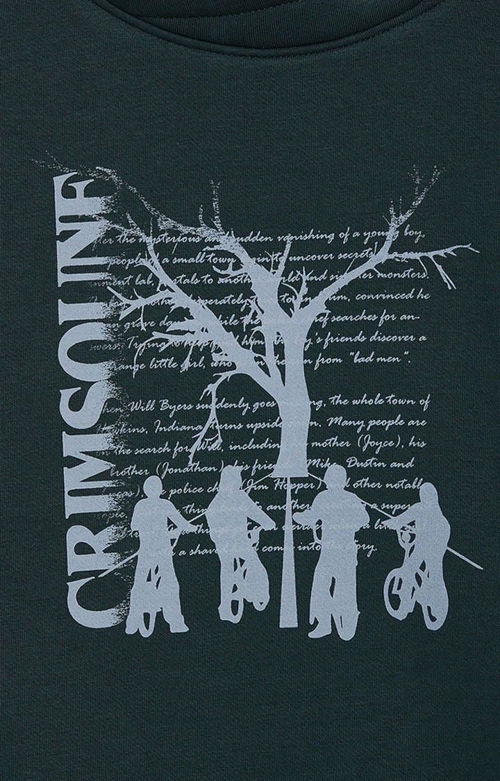 Crimsoune Club | Green Printed Sweatshirts 2