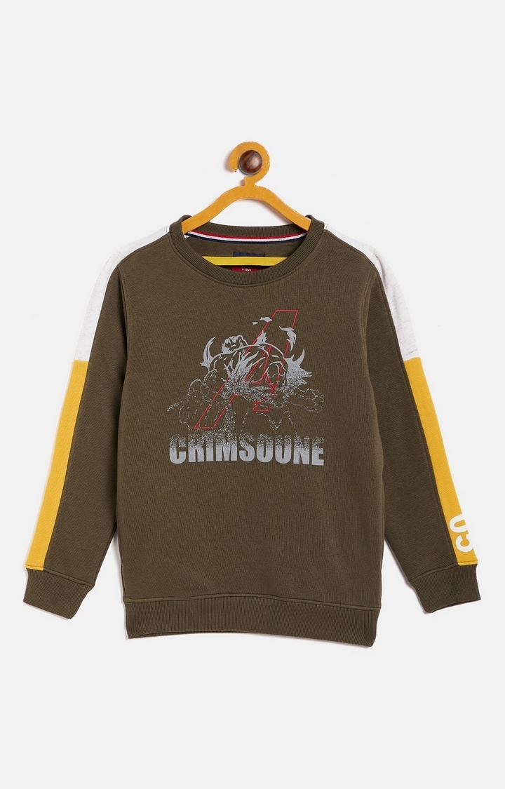 Crimsoune Club | Brown Printed Sweatshirts 0