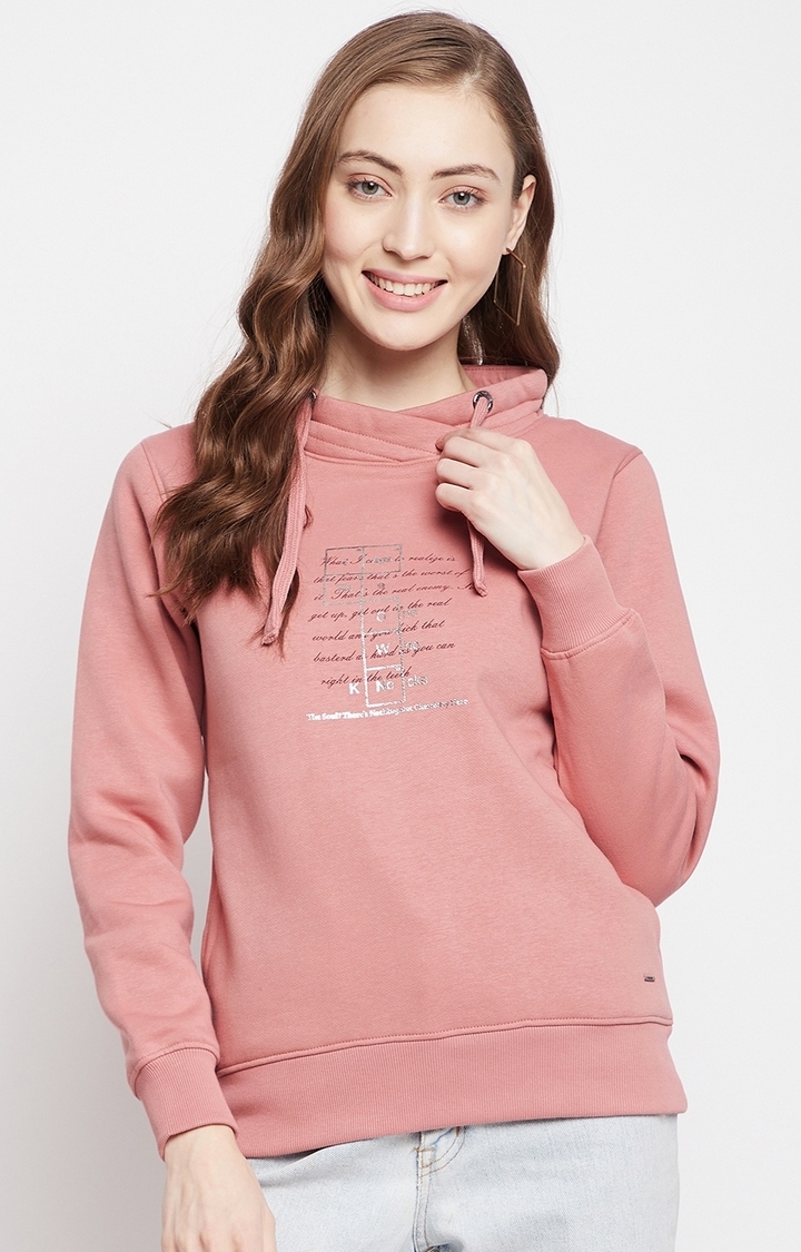 Crimsoune Club | Pink Printed Sweatshirts 0