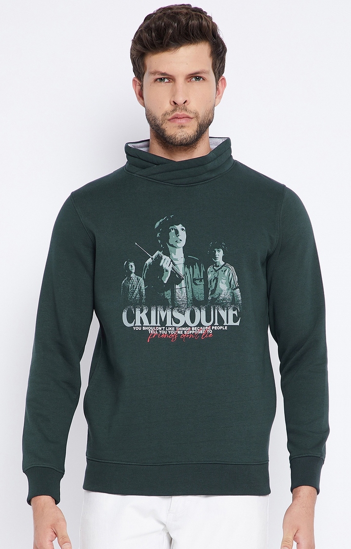 Crimsoune Club | Green Printed Sweatshirts 0