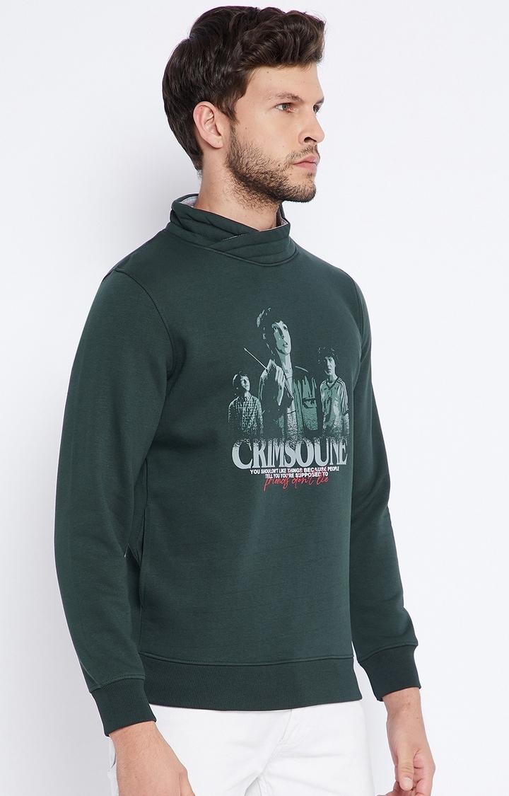 Crimsoune Club | Green Printed Sweatshirts 4