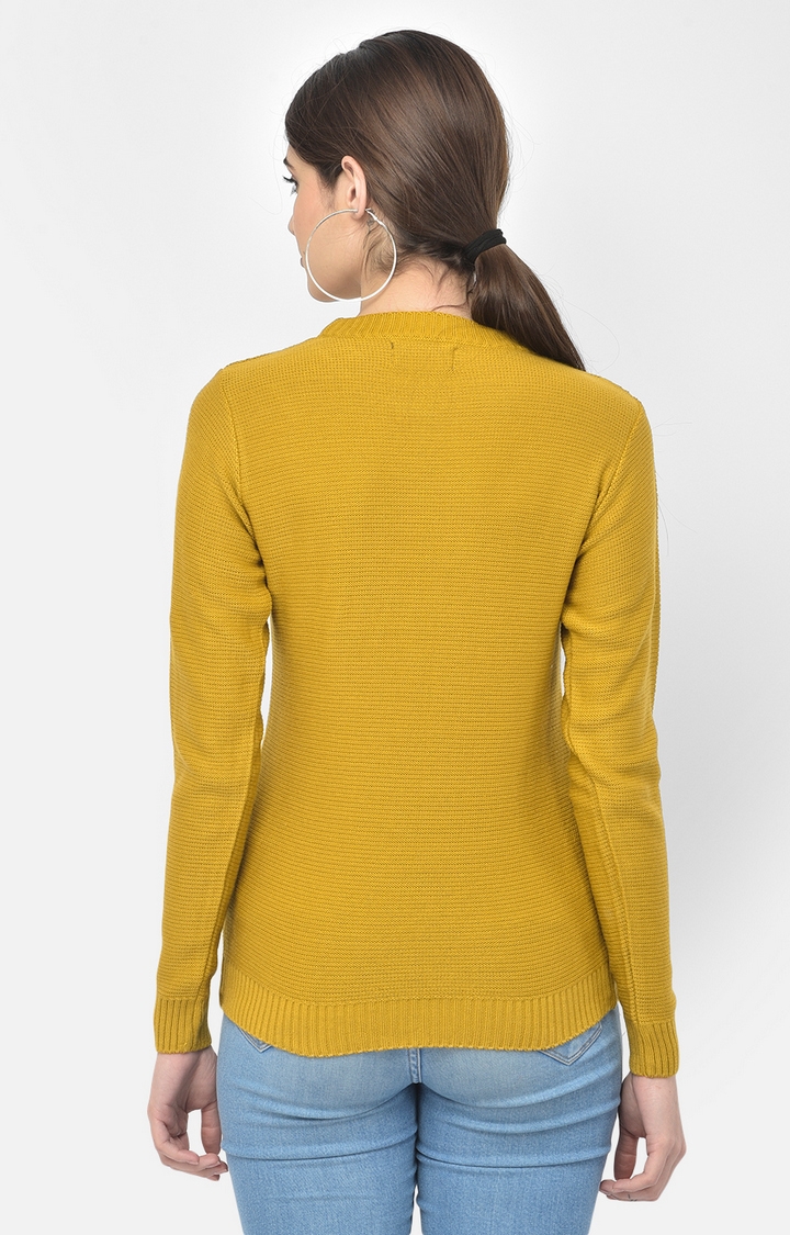 Crimsoune Club | Yellow Solid Sweaters 5