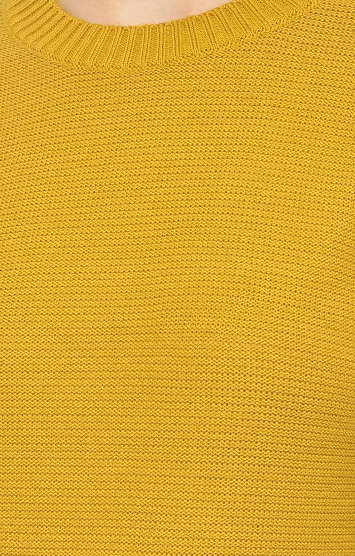 Crimsoune Club | Yellow Solid Sweaters 6