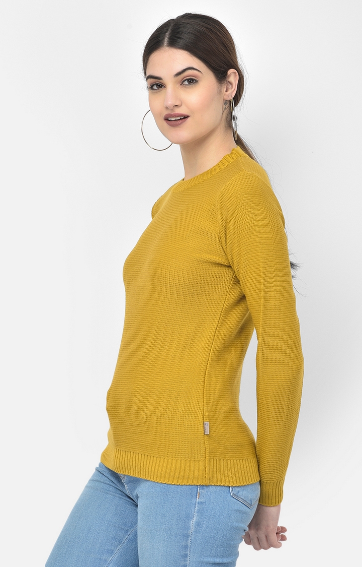 Crimsoune Club | Yellow Solid Sweaters 3