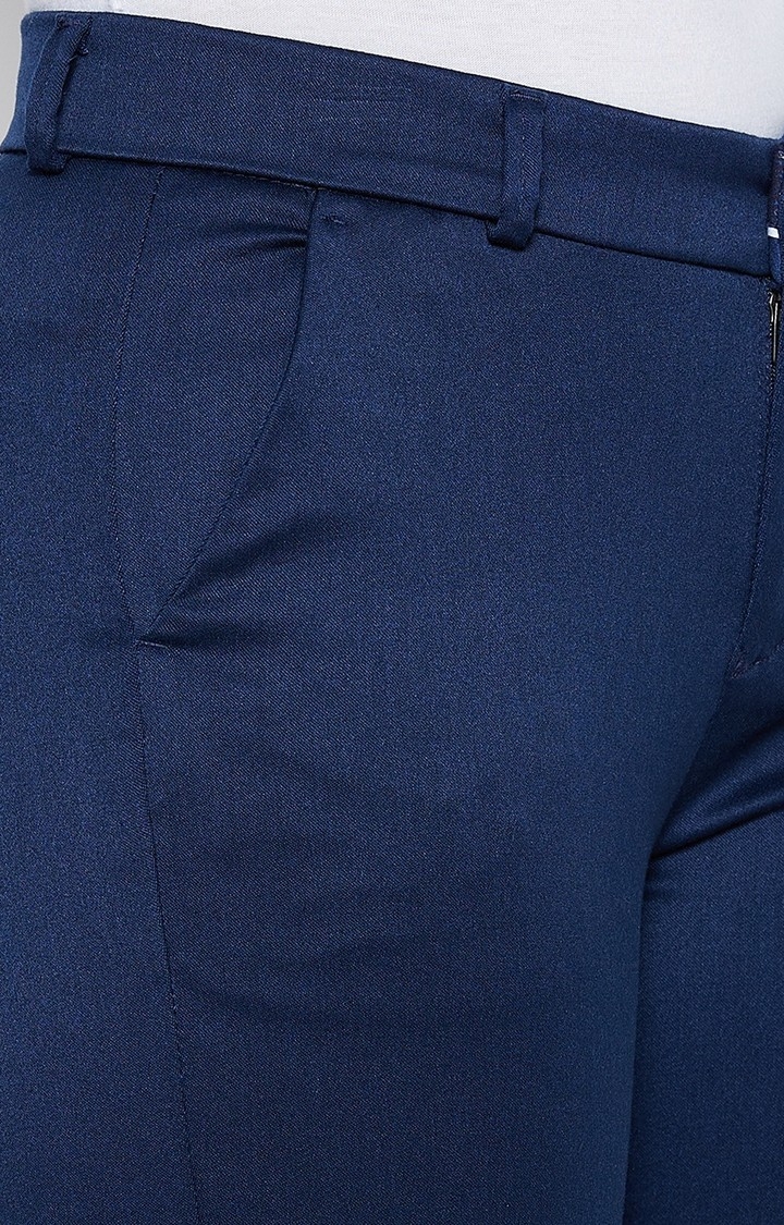 Crimsoune Club | Navy Blue Solid Trousers 5