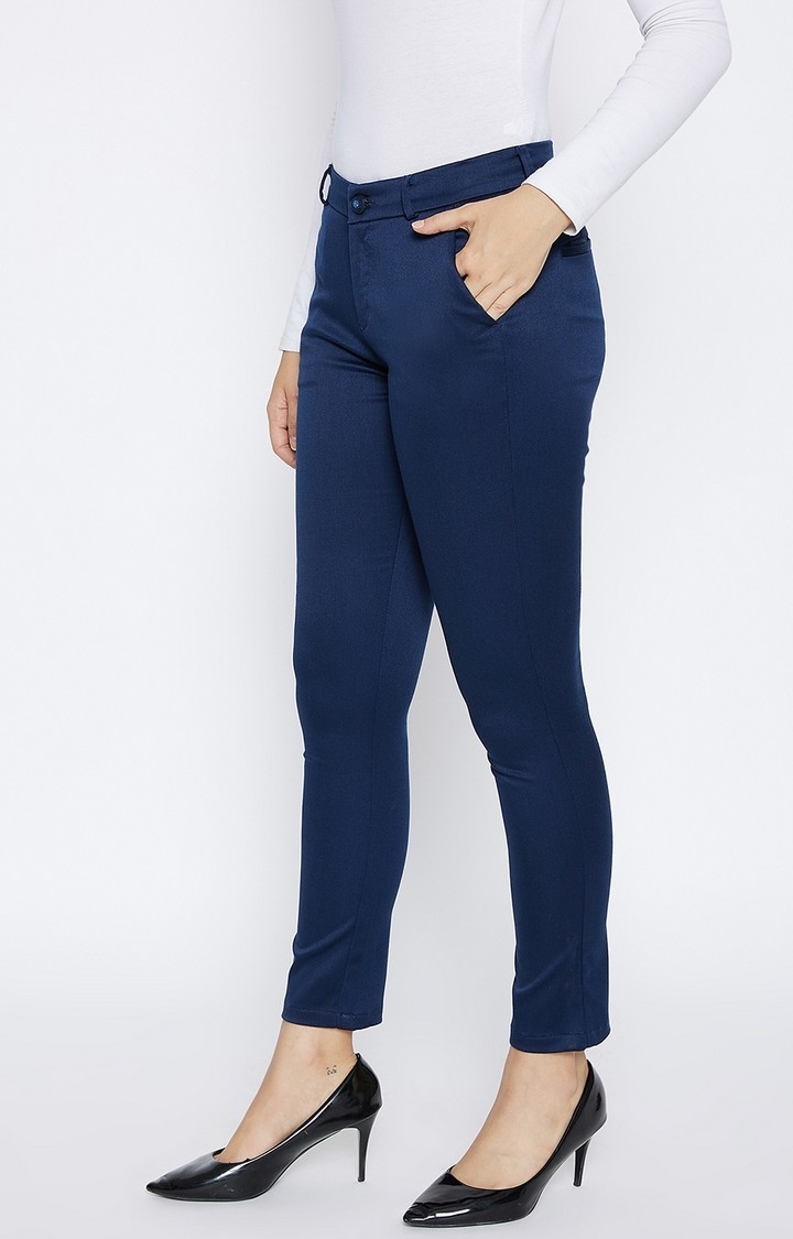 Crimsoune Club | Navy Blue Solid Trousers 2