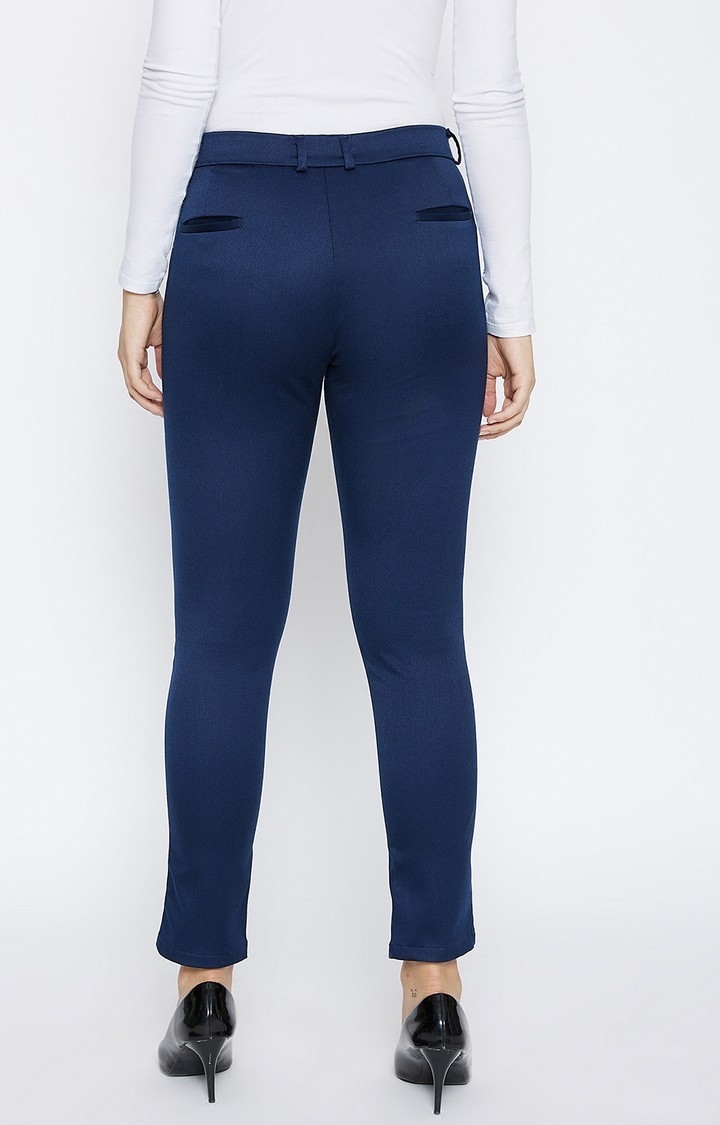 Crimsoune Club | Navy Blue Solid Trousers 3